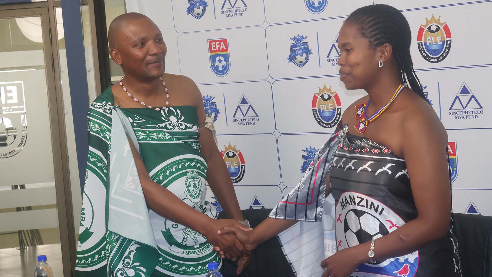 Green Mamba’s Siboniso Gamedze (L) and Ngcebo Dlamini of Manzini Sea Birds said they are looking beyond the semi-finals. (Pics: Nimrod Hlophe)